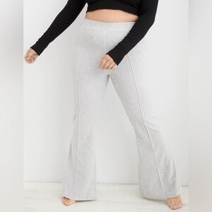 Aerie Groove On Ribbed Velour Flare Pants